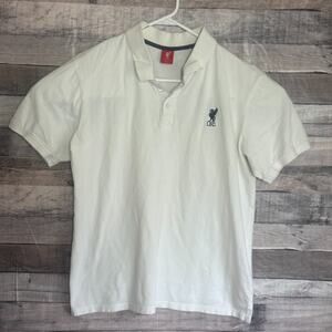 Liverpool FC Polo Shirt Mens Large White Classic Soccer EPL Preppy
